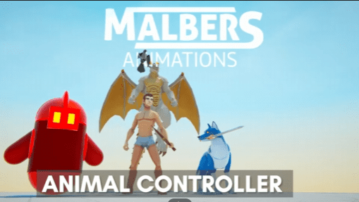 A group of animated characters in front of the words animal controller.
